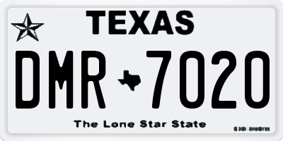 TX license plate DMR7020