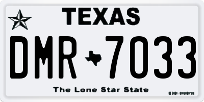 TX license plate DMR7033
