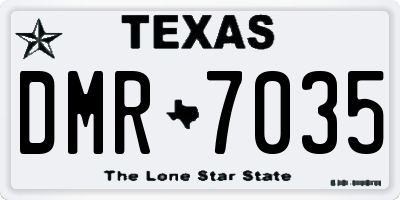 TX license plate DMR7035