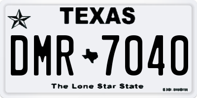 TX license plate DMR7040