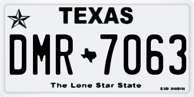 TX license plate DMR7063