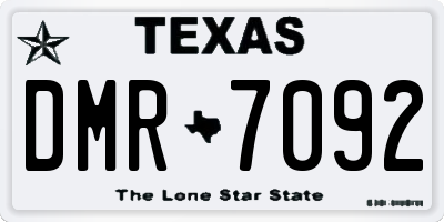 TX license plate DMR7092