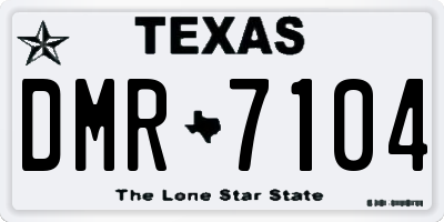 TX license plate DMR7104