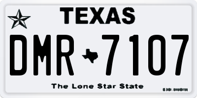 TX license plate DMR7107