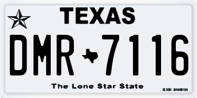 TX license plate DMR7116