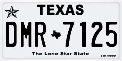TX license plate DMR7125