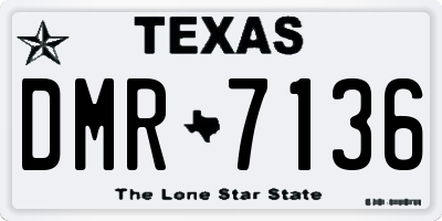 TX license plate DMR7136