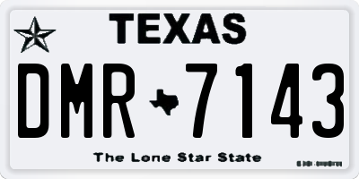 TX license plate DMR7143