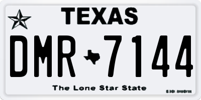 TX license plate DMR7144