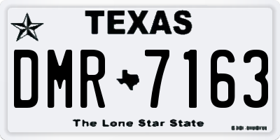 TX license plate DMR7163