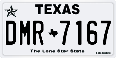 TX license plate DMR7167