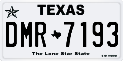 TX license plate DMR7193