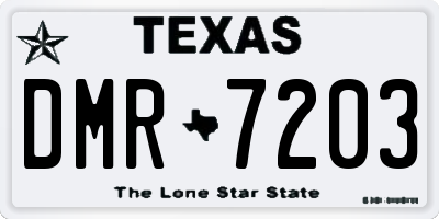 TX license plate DMR7203