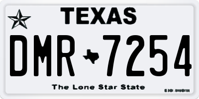 TX license plate DMR7254