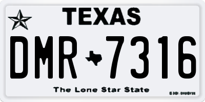 TX license plate DMR7316