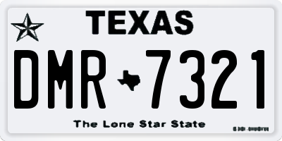 TX license plate DMR7321