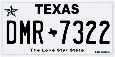 TX license plate DMR7322