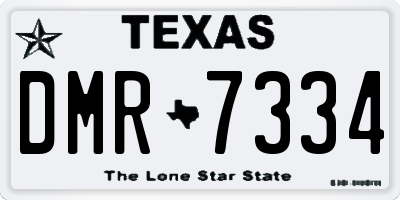 TX license plate DMR7334