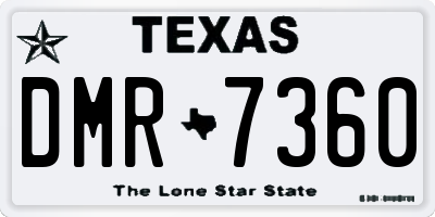 TX license plate DMR7360