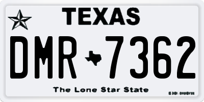 TX license plate DMR7362