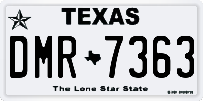 TX license plate DMR7363