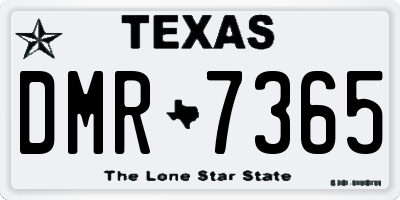 TX license plate DMR7365
