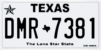 TX license plate DMR7381