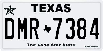 TX license plate DMR7384