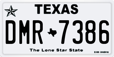 TX license plate DMR7386