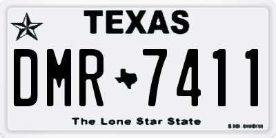 TX license plate DMR7411