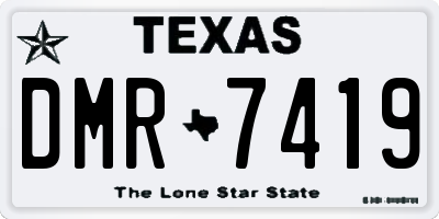 TX license plate DMR7419