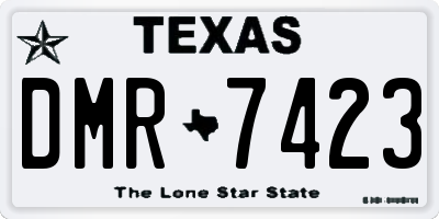TX license plate DMR7423