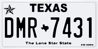 TX license plate DMR7431