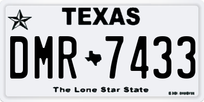 TX license plate DMR7433