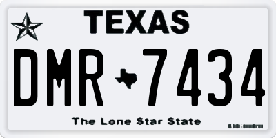 TX license plate DMR7434