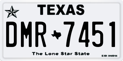TX license plate DMR7451