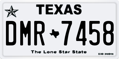 TX license plate DMR7458