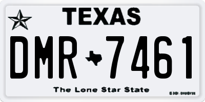 TX license plate DMR7461