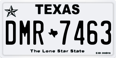 TX license plate DMR7463
