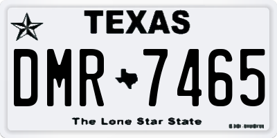 TX license plate DMR7465