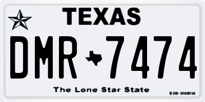 TX license plate DMR7474