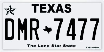 TX license plate DMR7477