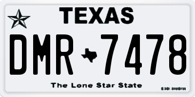 TX license plate DMR7478
