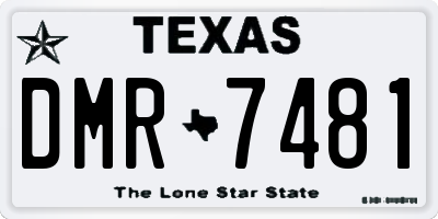 TX license plate DMR7481