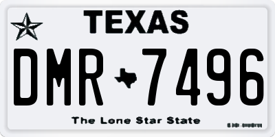 TX license plate DMR7496