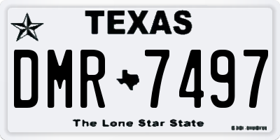 TX license plate DMR7497