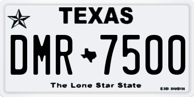 TX license plate DMR7500