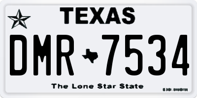 TX license plate DMR7534