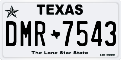TX license plate DMR7543
