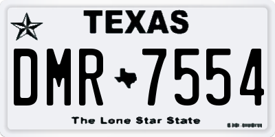 TX license plate DMR7554